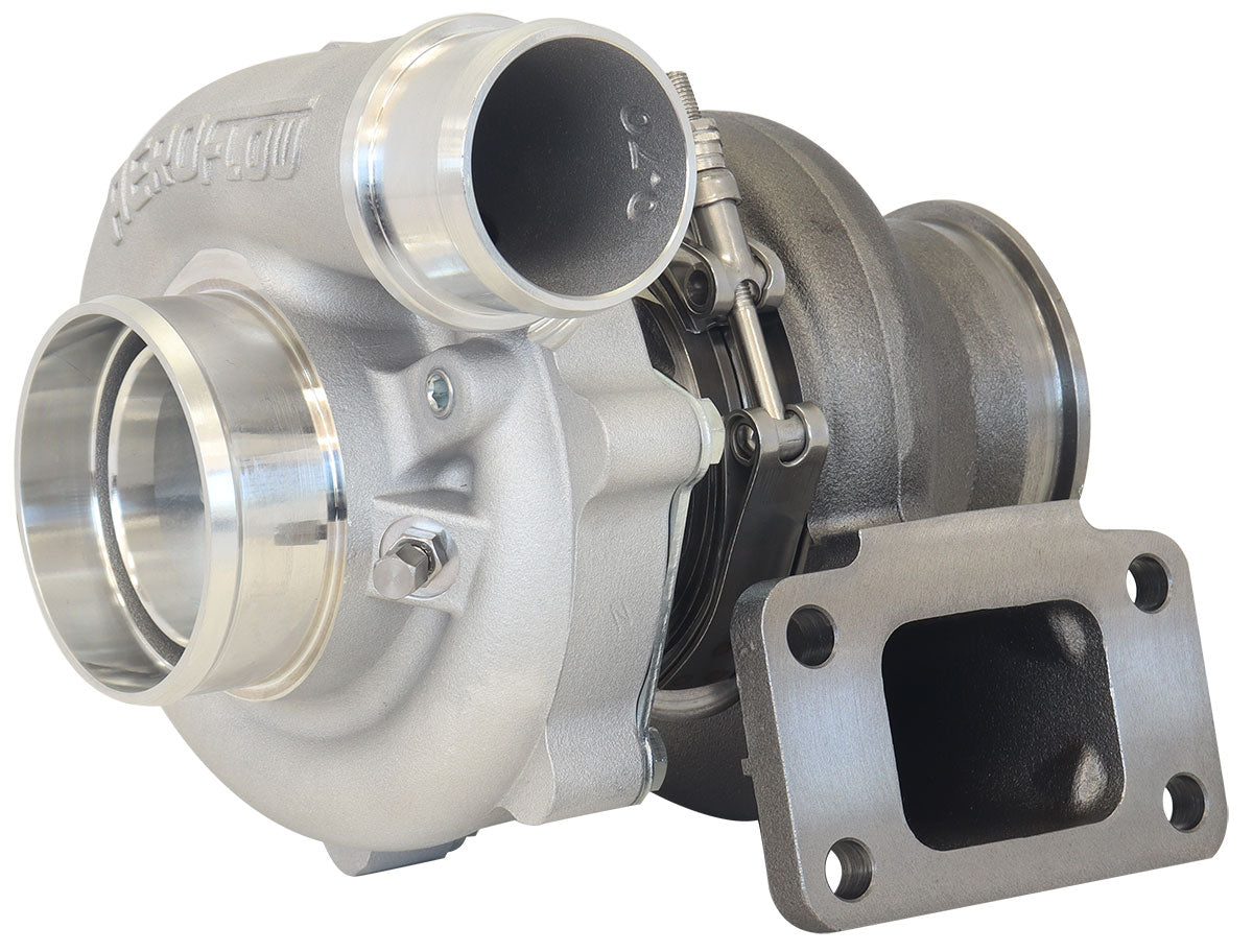 BOOSTED B5455 .61 Turbocharger 660HP, Natural Cast Finish   External Wastegate, T3 Inlet Flange, V-Band Exhaust Flange