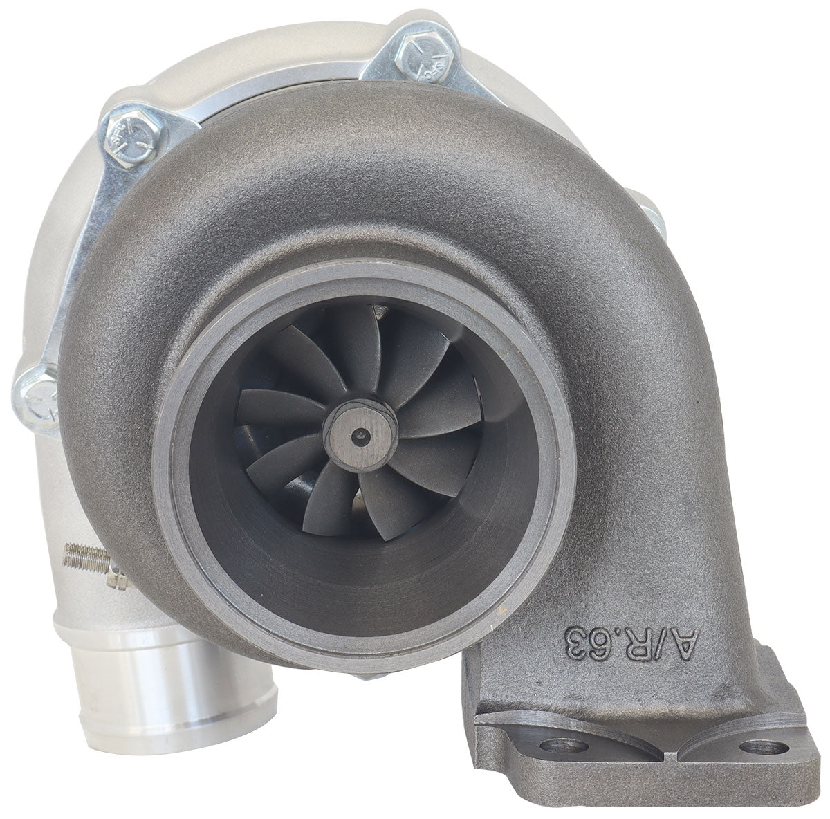BOOSTED B5455 .61 Turbocharger 660HP, Natural Cast Finish   External Wastegate, T3 Inlet Flange, V-Band Exhaust Flange