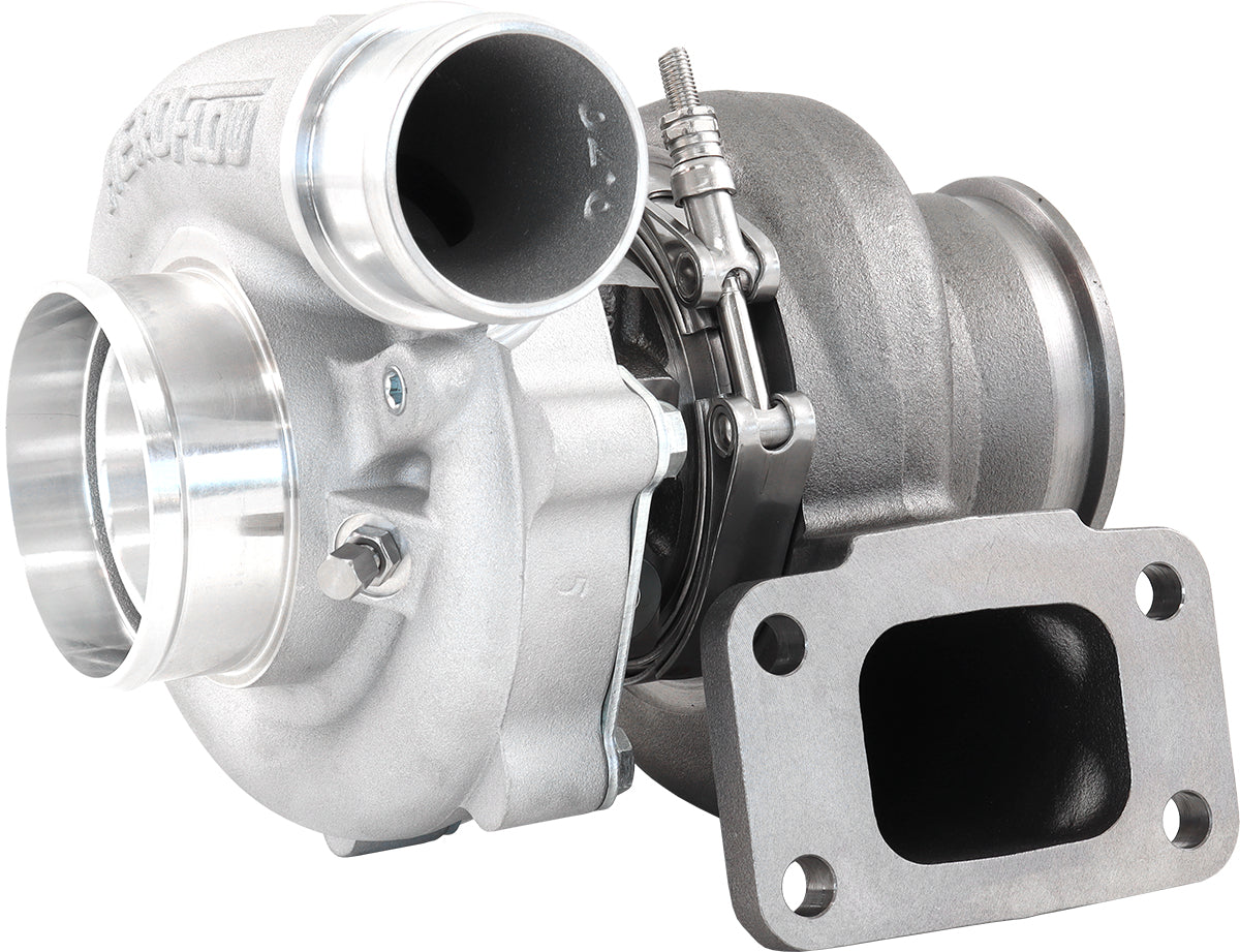 BOOSTED B5455 .82 Turbocharger 660HP, Natural Cast Finish   External Wastegate, T3 Inlet Flange, V-Band Exhaust Flange