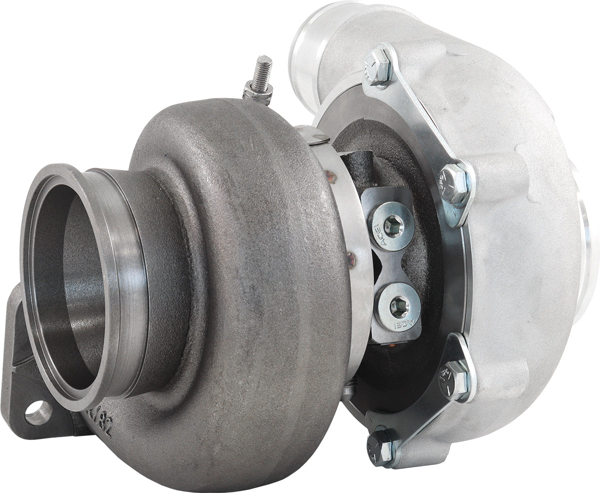BOOSTED B5455 .82 Turbocharger 660HP, Natural Cast Finish   External Wastegate, T3 Inlet Flange, V-Band Exhaust Flange