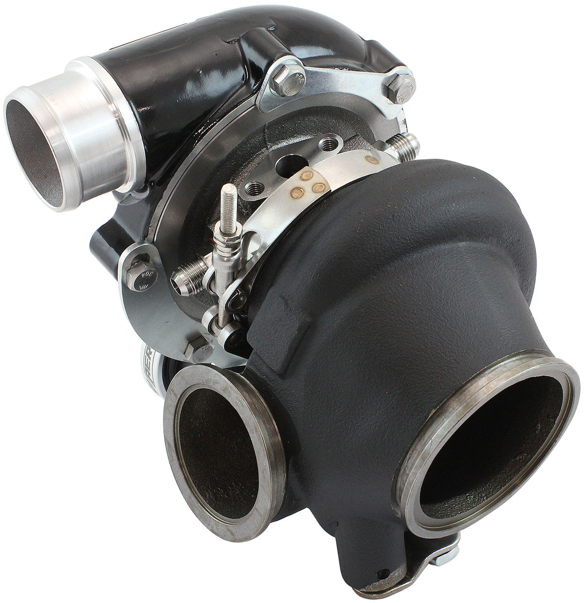BOOSTED B5455 .92 Turbocharger 660HP, Hi Temp Black Finish   Internal Wastegate, V-Band Inlet & Exhaust Flanges