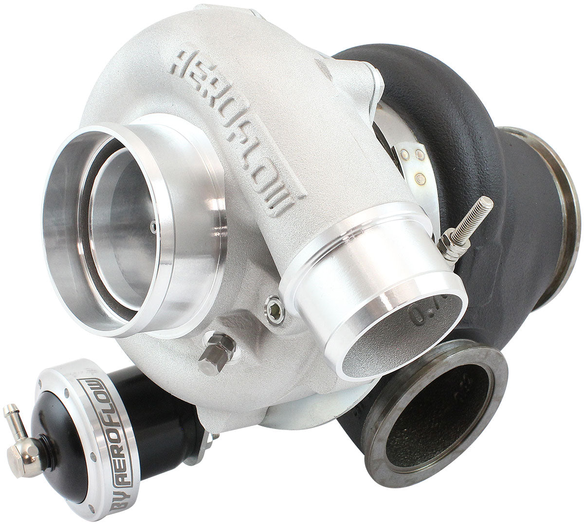 BOOSTED B5455 .92 Turbocharger 660HP, Natural Cast Finish   Internal Wastegate, V-Band Inlet & Exhaust Flanges