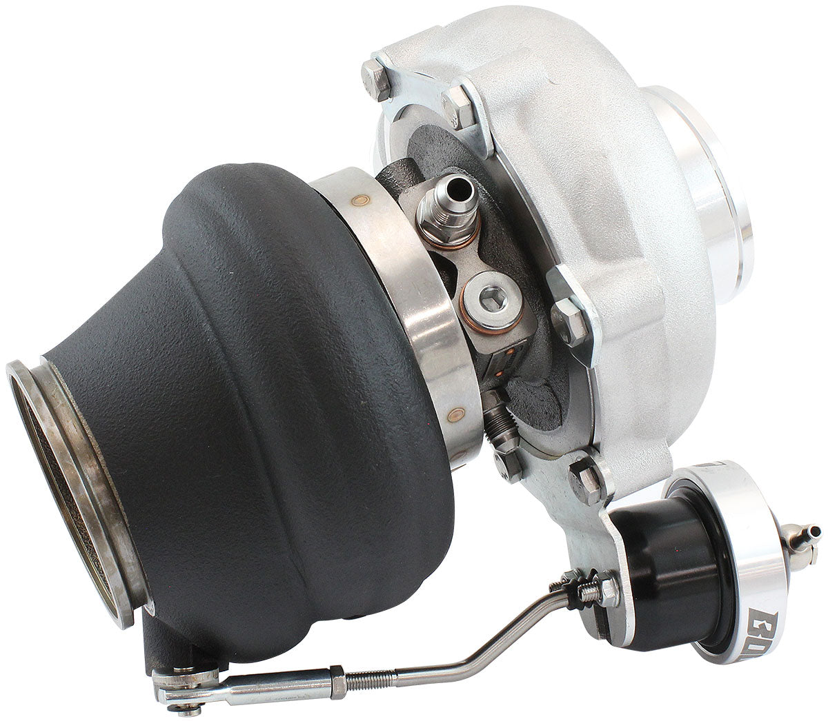 BOOSTED B5455 .92 Turbocharger 660HP, Natural Cast Finish   Internal Wastegate, V-Band Inlet & Exhaust Flanges