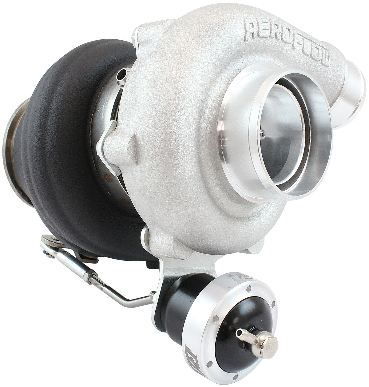 BOOSTED B5455 .92 Turbocharger 660HP, Natural Cast Finish   Internal Wastegate, V-Band Inlet & Exhaust Flanges