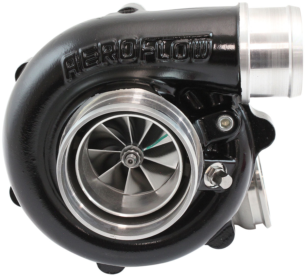 BOOSTED B5455 .63 Turbocharger 660HP, Hi Temp Black Finish   External Wastegate, V-Band Inlet & Exhaust Flanges