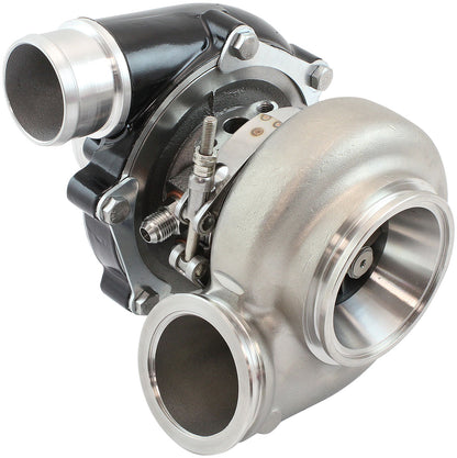 BOOSTED B5455 .63 Turbocharger 660HP, Hi Temp Black Finish   External Wastegate, V-Band Inlet & Exhaust Flanges