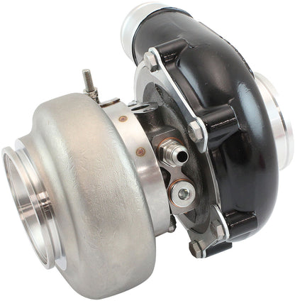 BOOSTED B5455 .63 Turbocharger 660HP, Hi Temp Black Finish   External Wastegate, V-Band Inlet & Exhaust Flanges