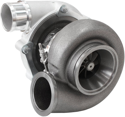 BOOSTED B5455 1.01 Turbocharger 660HP, Natural Cast Finish   External Wastegate, V-Band Inlet & Exhaust Flanges