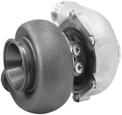 BOOSTED B5455 1.01 Turbocharger 660HP, Natural Cast Finish   External Wastegate, V-Band Inlet & Exhaust Flanges