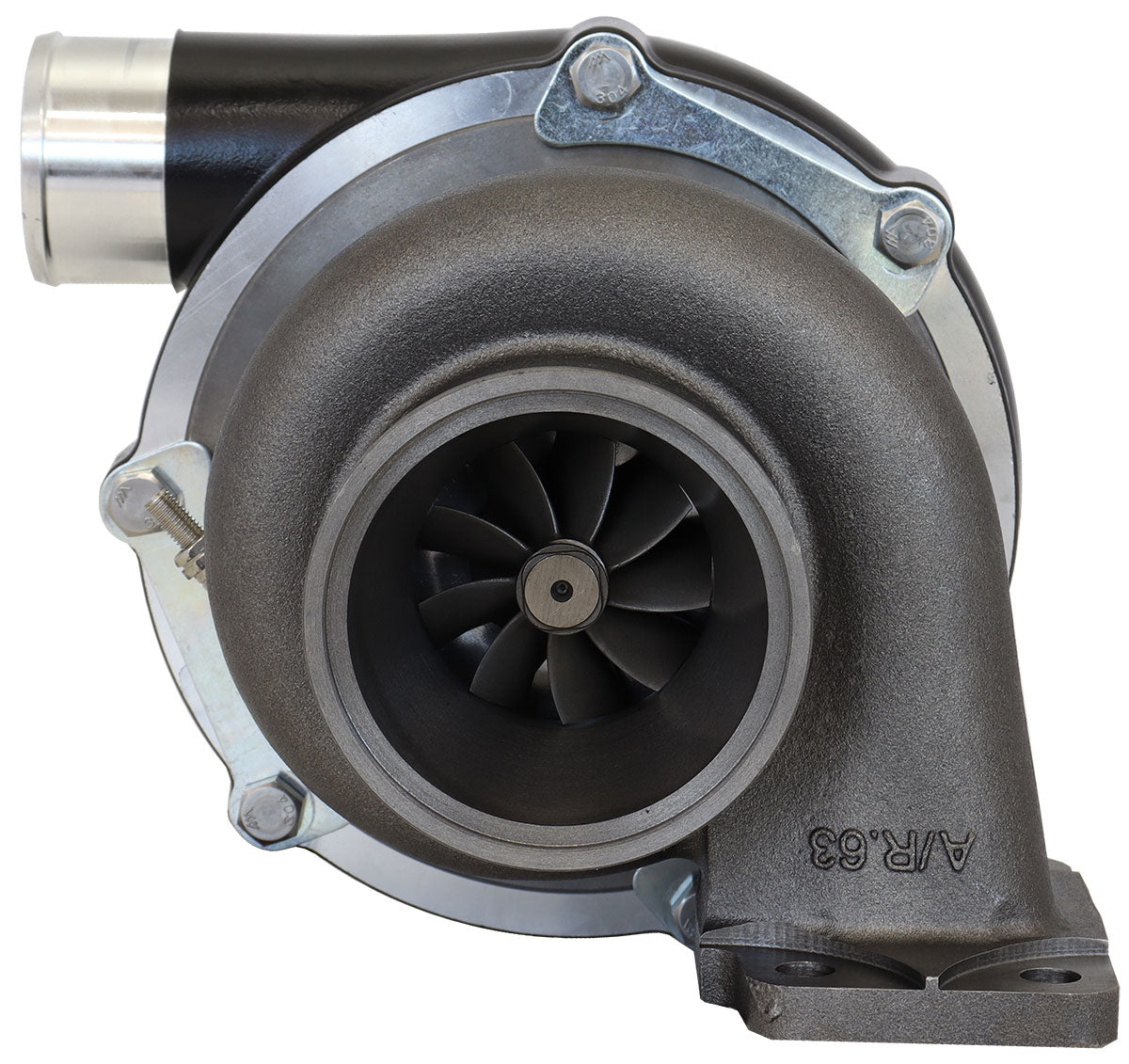 BOOSTED B5855 .61 Turbocharger 770HP, Hi Temp Black Finish   External Wastegate, T3 Inlet Flange, V-Band Exhaust Flange
