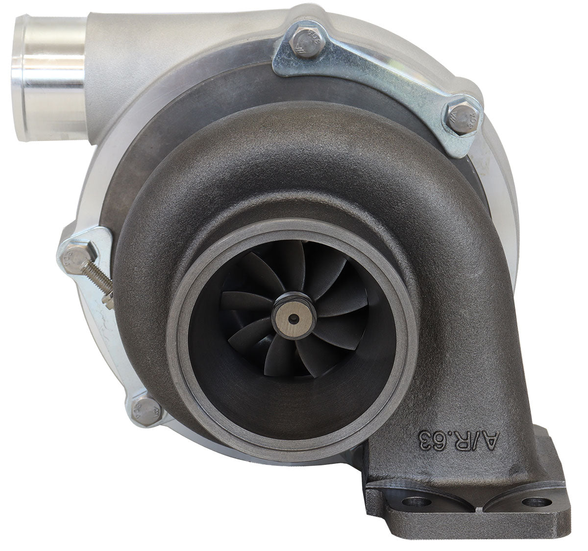 BOOSTED B5855 .61 Turbocharger 770HP, Natural Cast Finish   External Wastegate, T3 Inlet Flange, V-Band Exhaust Flange