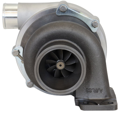 BOOSTED B5855 .61 Turbocharger 770HP, Natural Cast Finish   External Wastegate, T3 Inlet Flange, V-Band Exhaust Flange