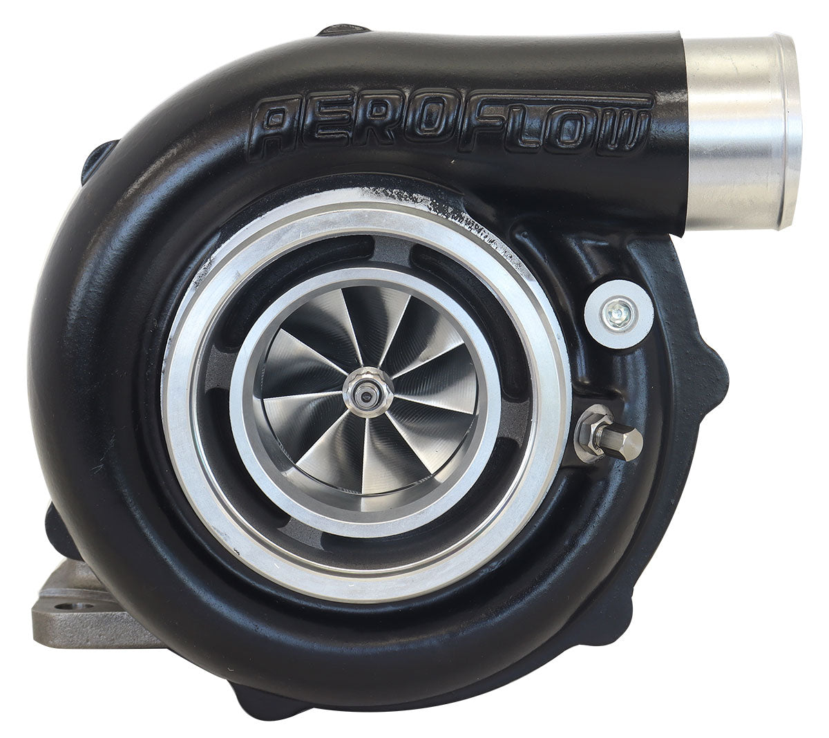 BOOSTED B5855 .83 Turbocharger 770HP, Hi Temp Black Finish   External Wastegate, T3 Inlet Flange, V-Band Exhaust Flange