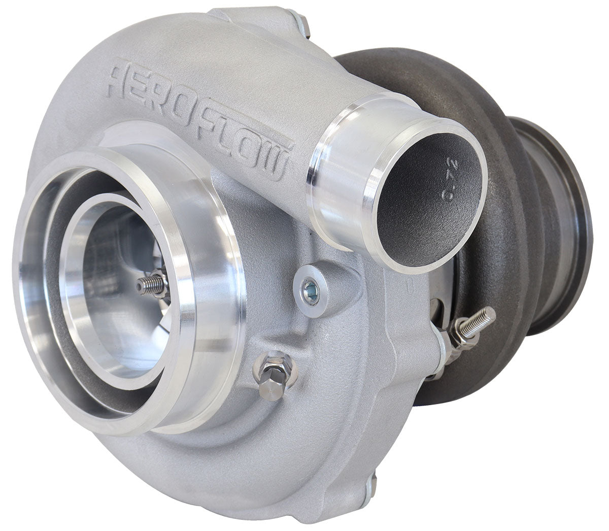 BOOSTED B5855 .83 Turbocharger 770HP, Natural Cast Finish   External Wastegate, T3 Inlet Flange, V-Band Exhaust Flange