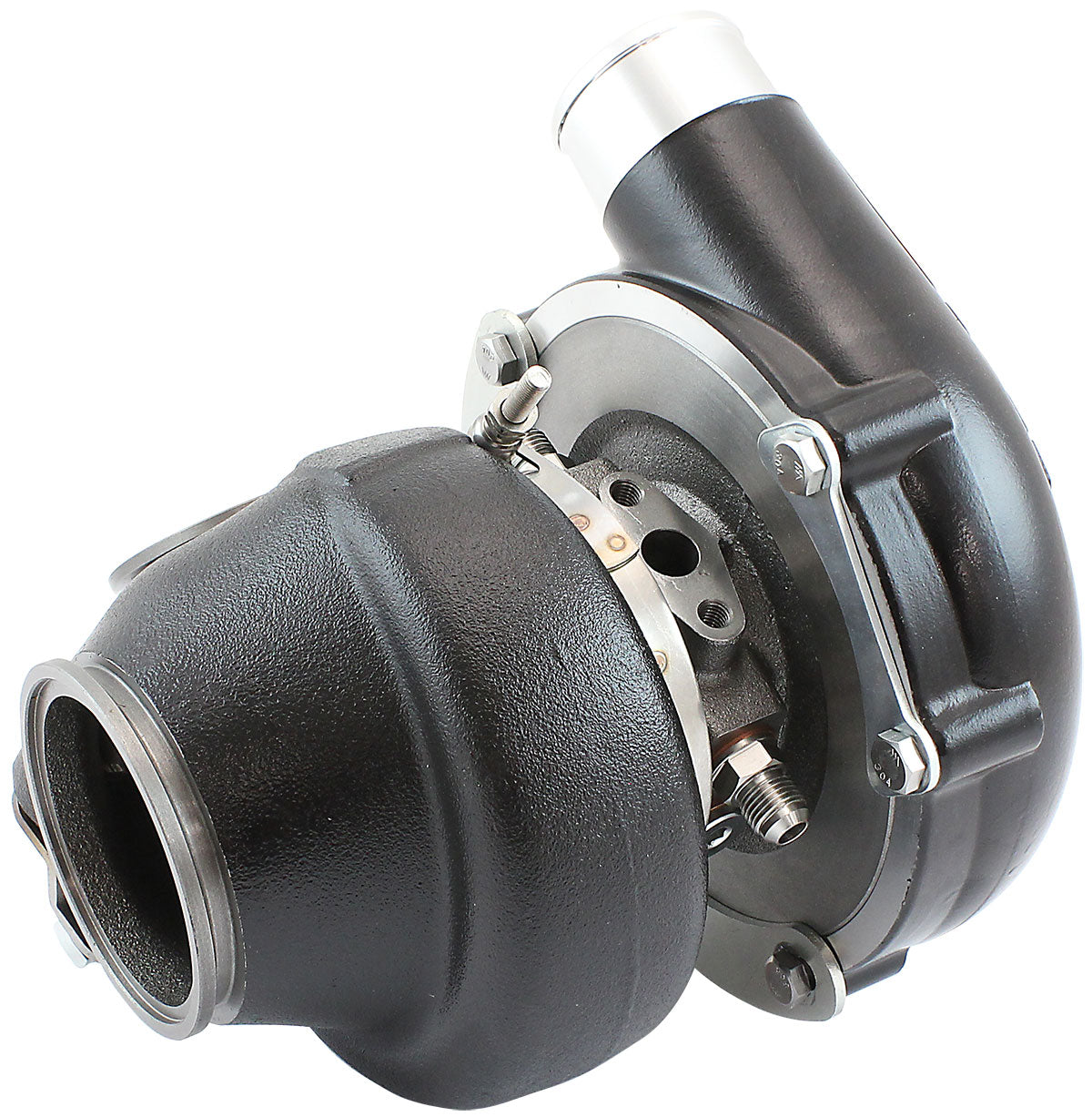 BOOSTED B5855 1.01 Turbocharger 770HP, Hi Temp Black Finish   Internal Wastegate, V-Band Inlet & Exhaust Flanges