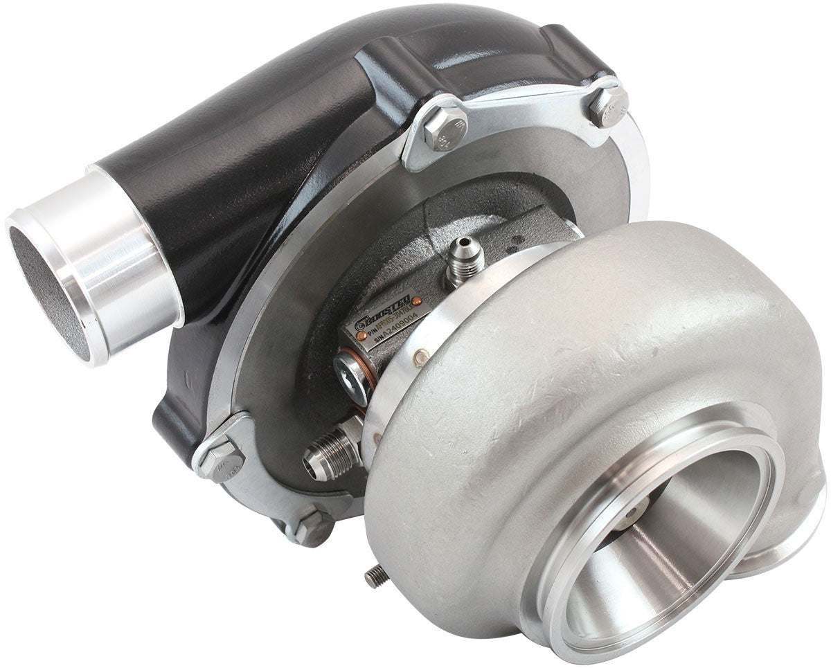BOOSTED B5855 .61 Turbocharger 770HP, Hi Temp Black Finish   External Wastegate, V-Band Inlet & Exhaust Flanges
