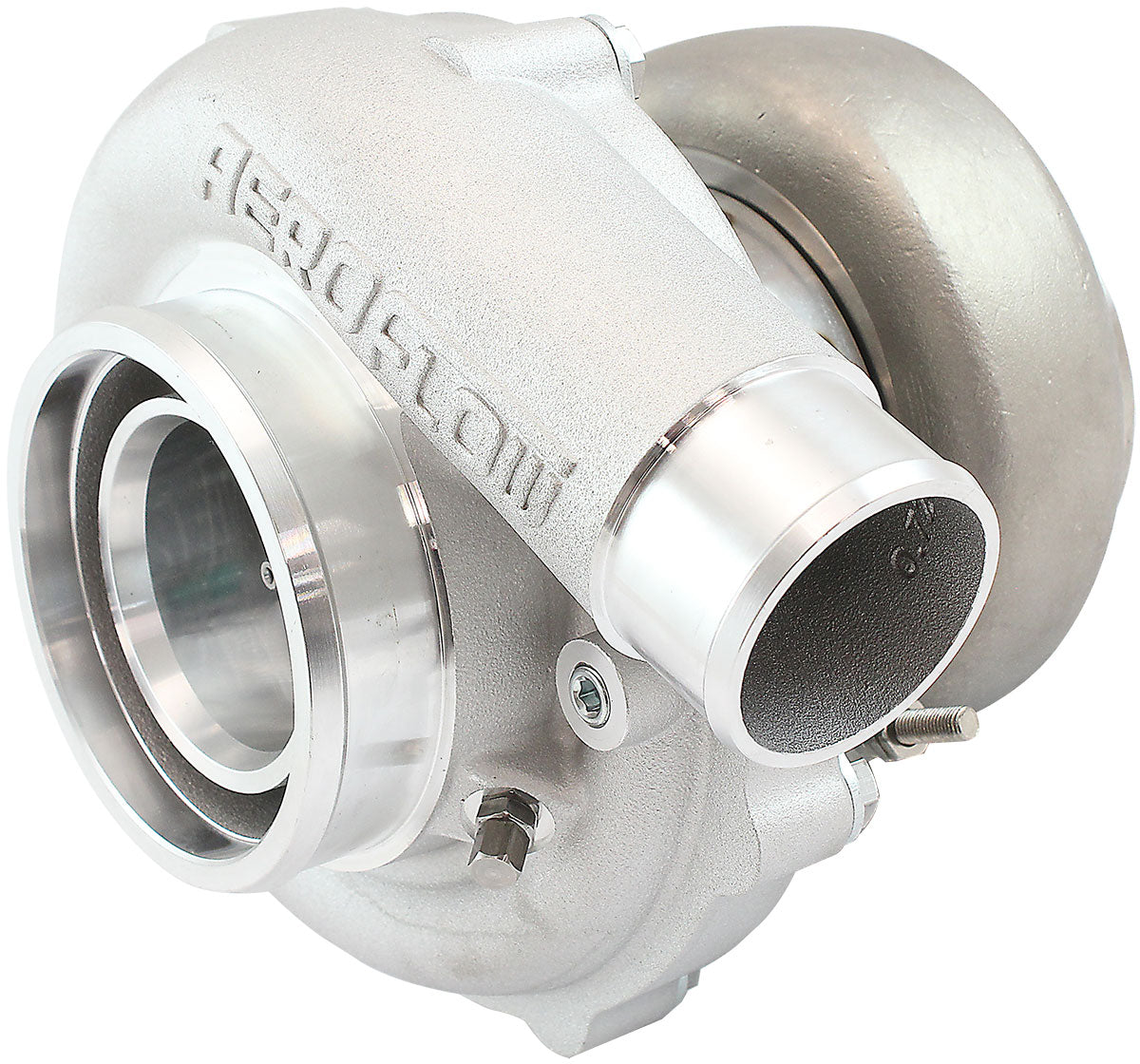 BOOSTED B5855 .61 Turbocharger 770HP, Natural Cast Finish   External Wastegate, V-Band Inlet & Exhaust Flanges