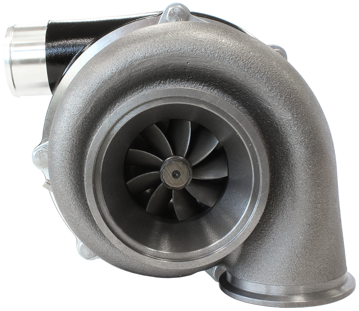 BOOSTED B5855 .83 Turbocharger 770HP, Hi Temp Black Finish   External Wastegate, V-Band Inlet & Exhaust Flanges