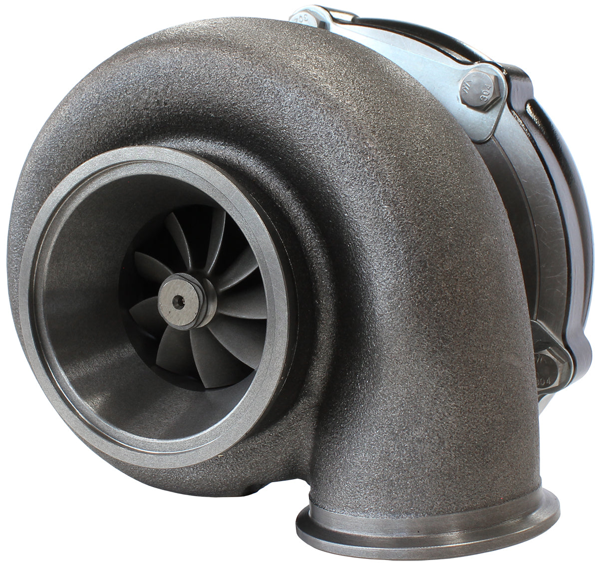 BOOSTED B5855 1.01 Turbocharger 770HP, Hi Temp Black Finish   External Wastegate, V-Band Inlet & Exhaust Flanges