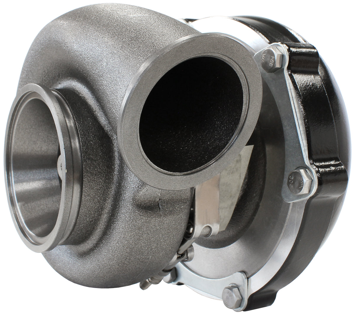 BOOSTED B5855 1.01 Turbocharger 770HP, Hi Temp Black Finish   External Wastegate, V-Band Inlet & Exhaust Flanges