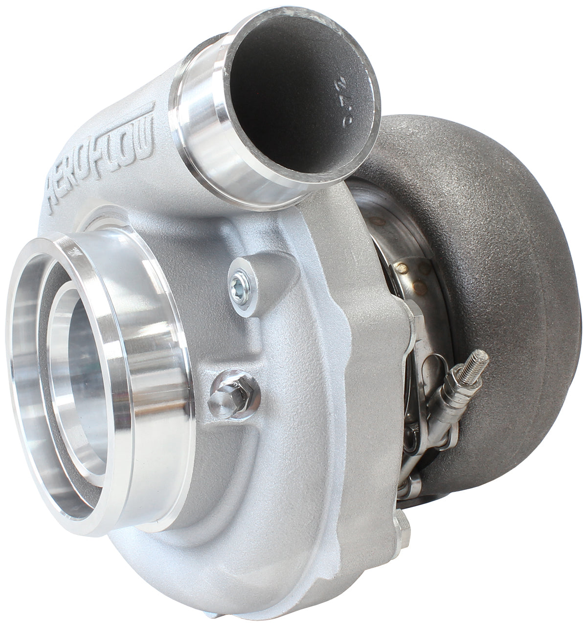 BOOSTED B5855 1.01 Turbocharger 770HP, Natural Cast Finish   External Wastegate, V-Band Inlet & Exhaust Flanges
