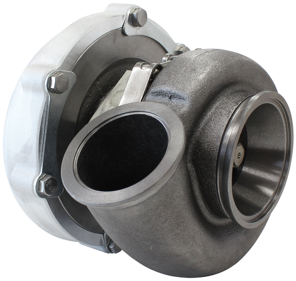 BOOSTED B5855 1.01 Turbocharger 770HP, Natural Cast Finish   External Wastegate, V-Band Inlet & Exhaust Flanges