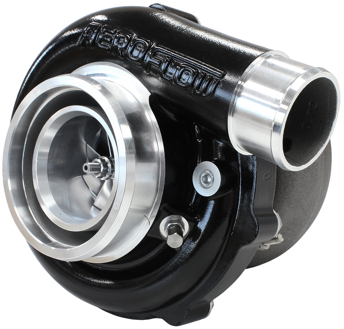 BOOSTED B5855 1.21 Turbocharger 770HP, Hi Temp Black Finish   External Wastegate, V-Band Inlet & Exhaust Flanges