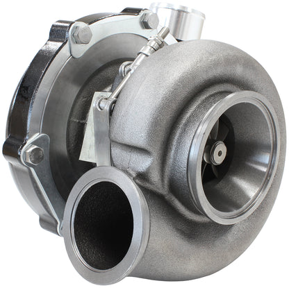 BOOSTED B5855 1.21 Turbocharger 770HP, Hi Temp Black Finish   External Wastegate, V-Band Inlet & Exhaust Flanges