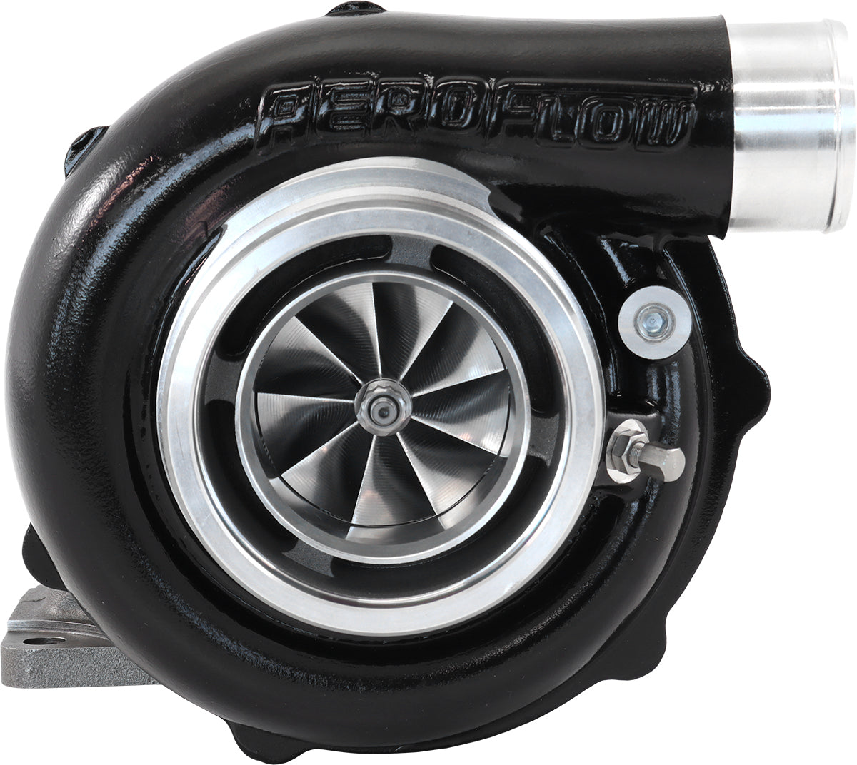 BOOSTED 6255 .63 Turbocharger 900HP, Hi Temp Black Finish   External Wastegate, T3 Inlet Flange, V-Band Exhaust Flange
