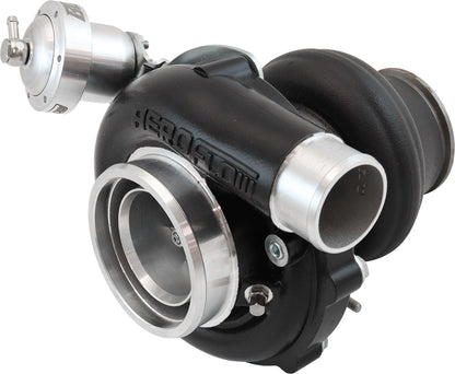 BOOSTED 6255 .92 Turbocharger 900HP, Hi Temp Black Finish   Internal Wastegate, V-Band Inlet & Exhaust Flanges