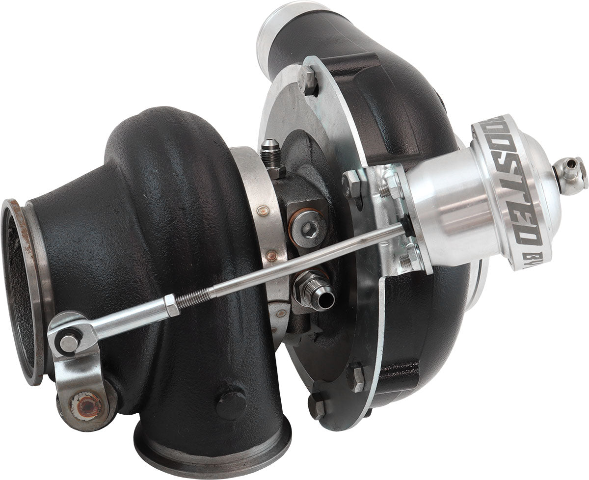 BOOSTED 6255 .92 Turbocharger 900HP, Hi Temp Black Finish   Internal Wastegate, V-Band Inlet & Exhaust Flanges