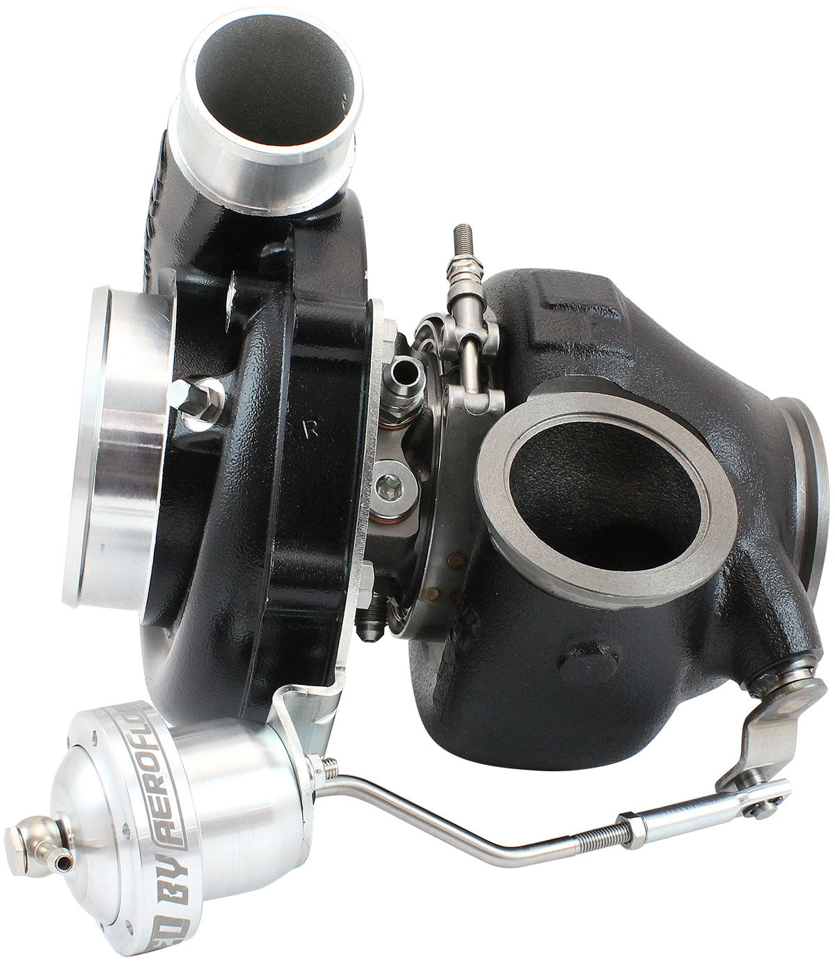 BOOSTED 6255 1.01 Turbocharger 900HP, Hi Temp Black Finish   Internal Wastegate, V-Band Inlet & Exhaust Flanges