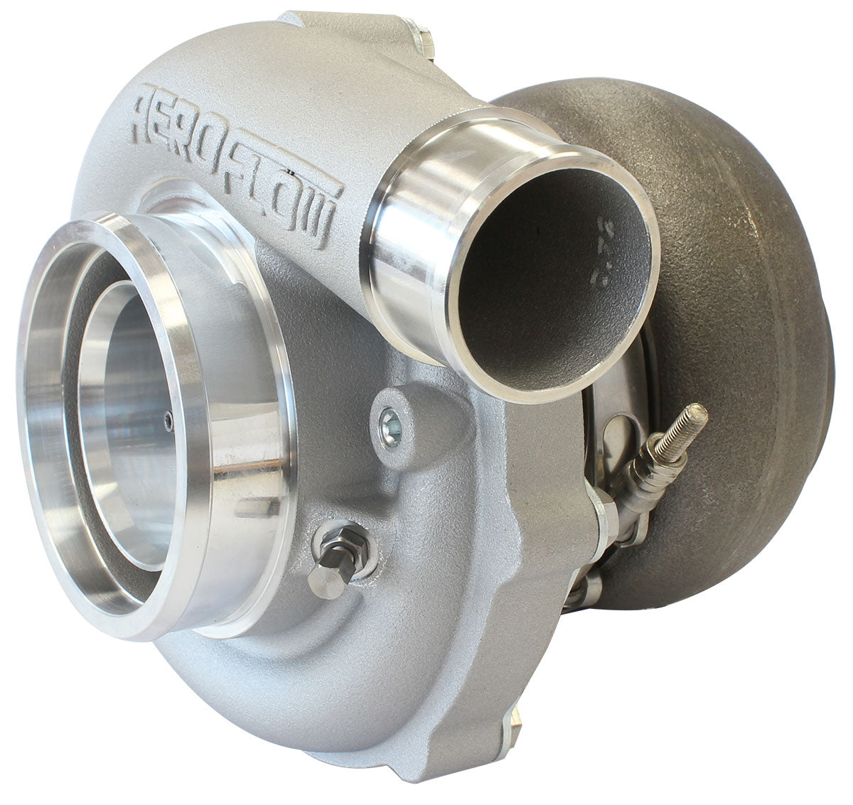 BOOSTED 6255 .83 Turbocharger 900HP, Natural Cast Finish   External Wastegate, V-Band Inlet & Exhaust Flanges