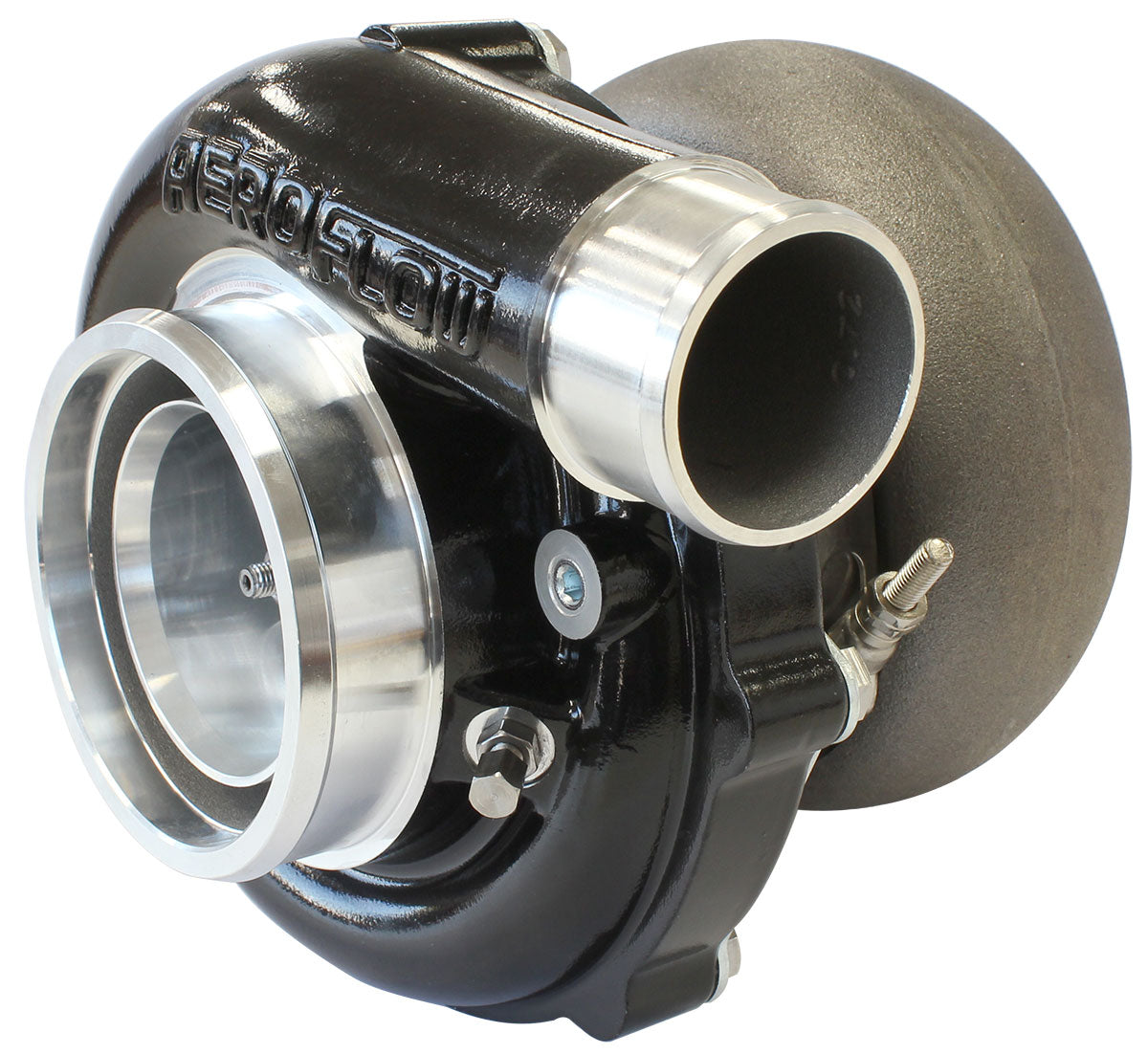 BOOSTED 6255 1.21 Turbocharger 900HP, Hi Temp Black Finish   External Wastegate, V-Band Inlet & Exhaust Flanges