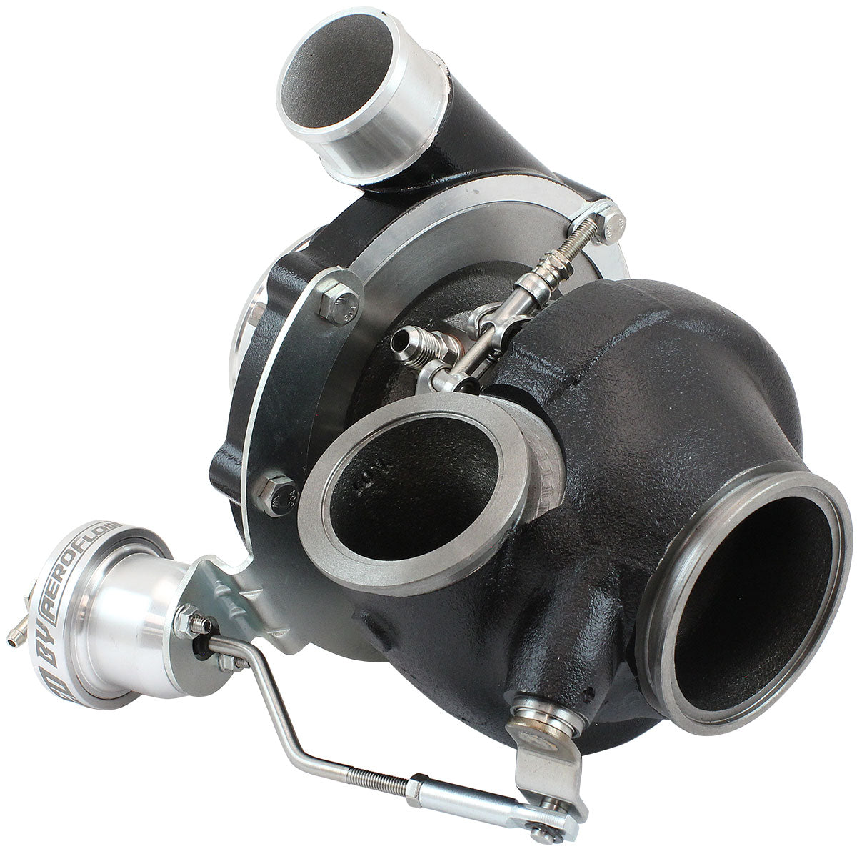 BOOSTED 6262 1.01 Turbocharger 900HP, Hi Temp Black Finish   Internal Wastegate, V-Band Inlet & Exhaust Flanges