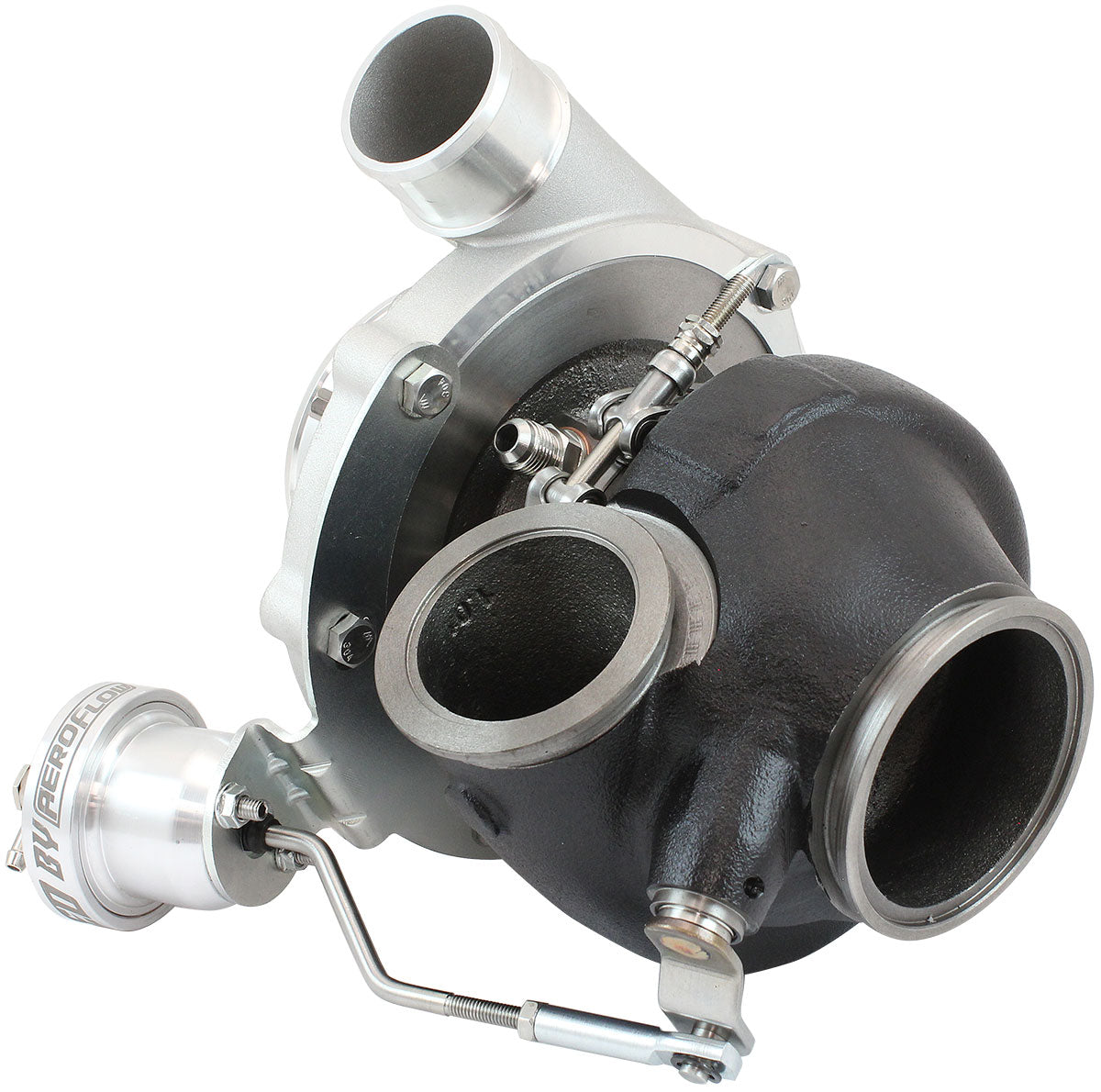 BOOSTED 6262 1.01 Turbocharger 900HP, Natural Cast Finish   Internal Wastegate, V-Band Inlet & Exhaust Flanges