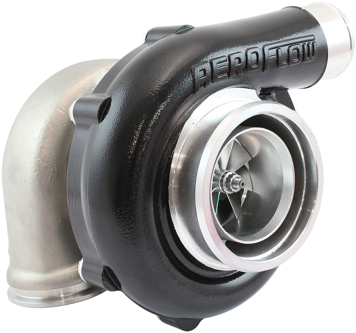 BOOSTED 6262 .61 Turbocharger 900HP, Hi Temp Black Finish   External Wastegate, V-Band Inlet & Exhaust Flanges