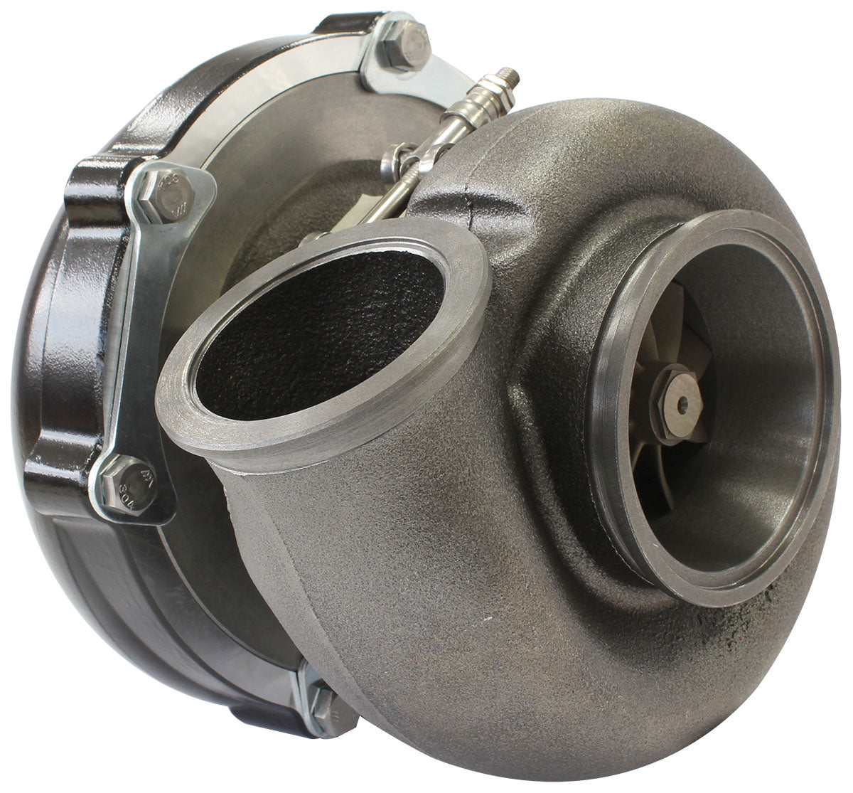 BOOSTED 6262 1.21 Turbocharger 900HP, Hi Temp Black Finish   External Wastegate, V-Band Inlet & Exhaust Flanges