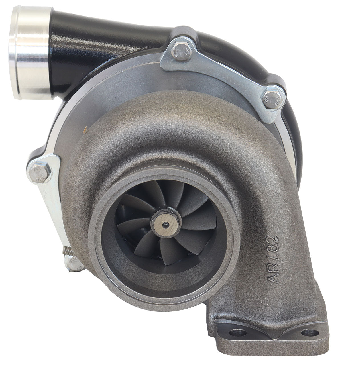 BOOSTED 6862 .82 Turbocharger 1050HP, Hi Temp Black Finish   External Wastegate, T3 Inlet Flange, V-Band Exhaust Flange