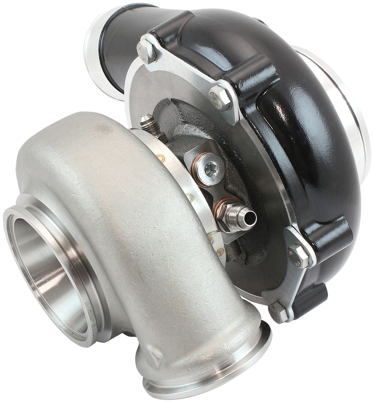 BOOSTED 6862 .61 Turbocharger 1050HP, Hi Temp Black Finish   External Wastegate, V-Band Inlet & Exhaust Flanges