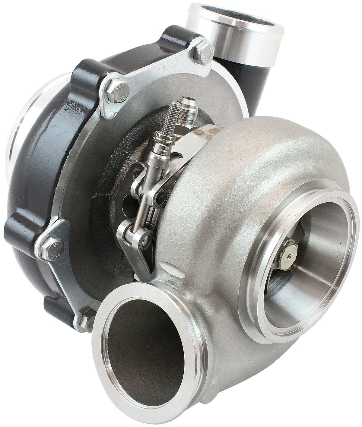 BOOSTED 6862 .61 Turbocharger 1050HP, Hi Temp Black Finish   External Wastegate, V-Band Inlet & Exhaust Flanges