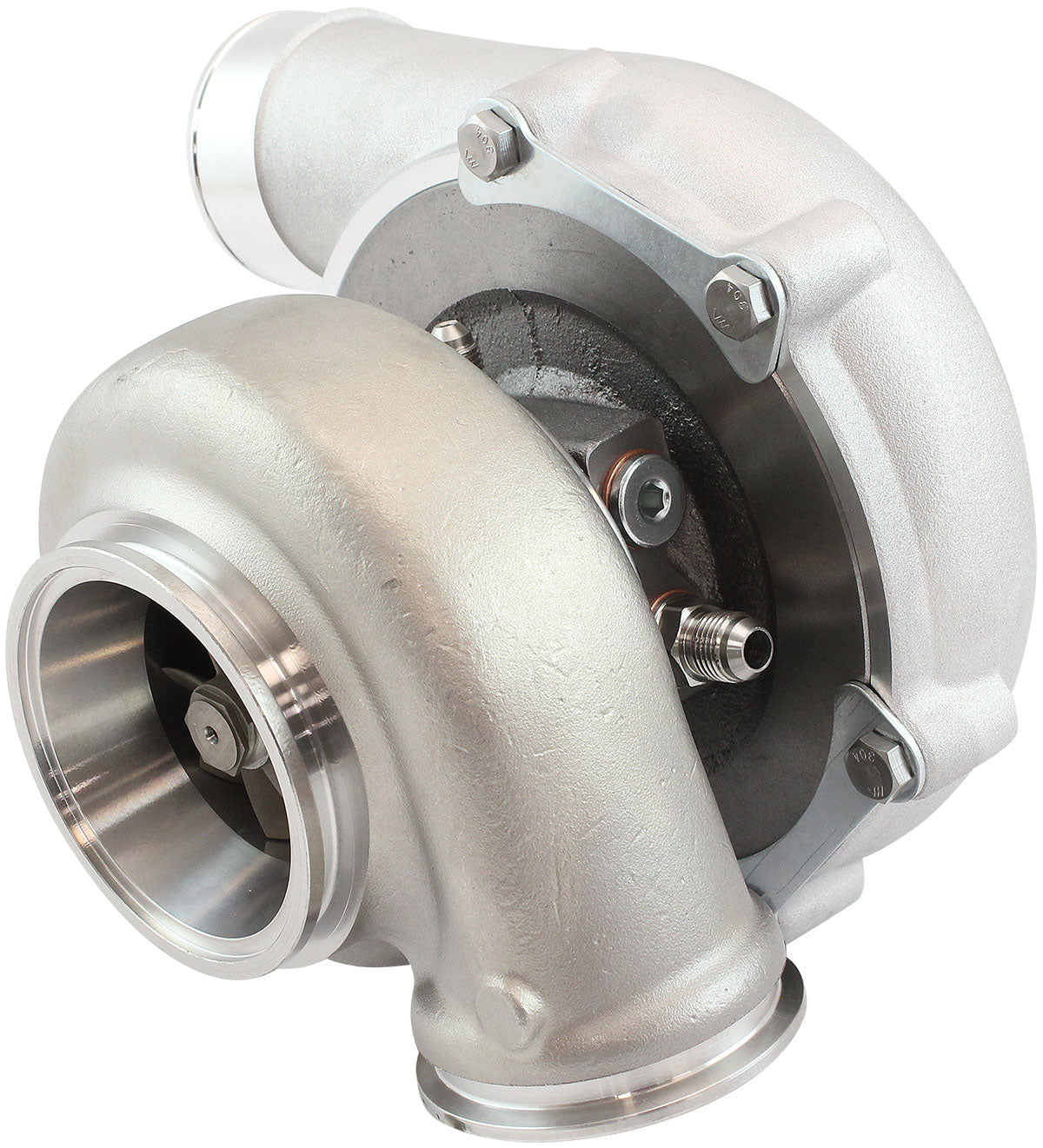 BOOSTED 6862 .61 Turbocharger 1050HP, Natural Cast Finish   External Wastegate, V-Band Inlet & Exhaust Flanges