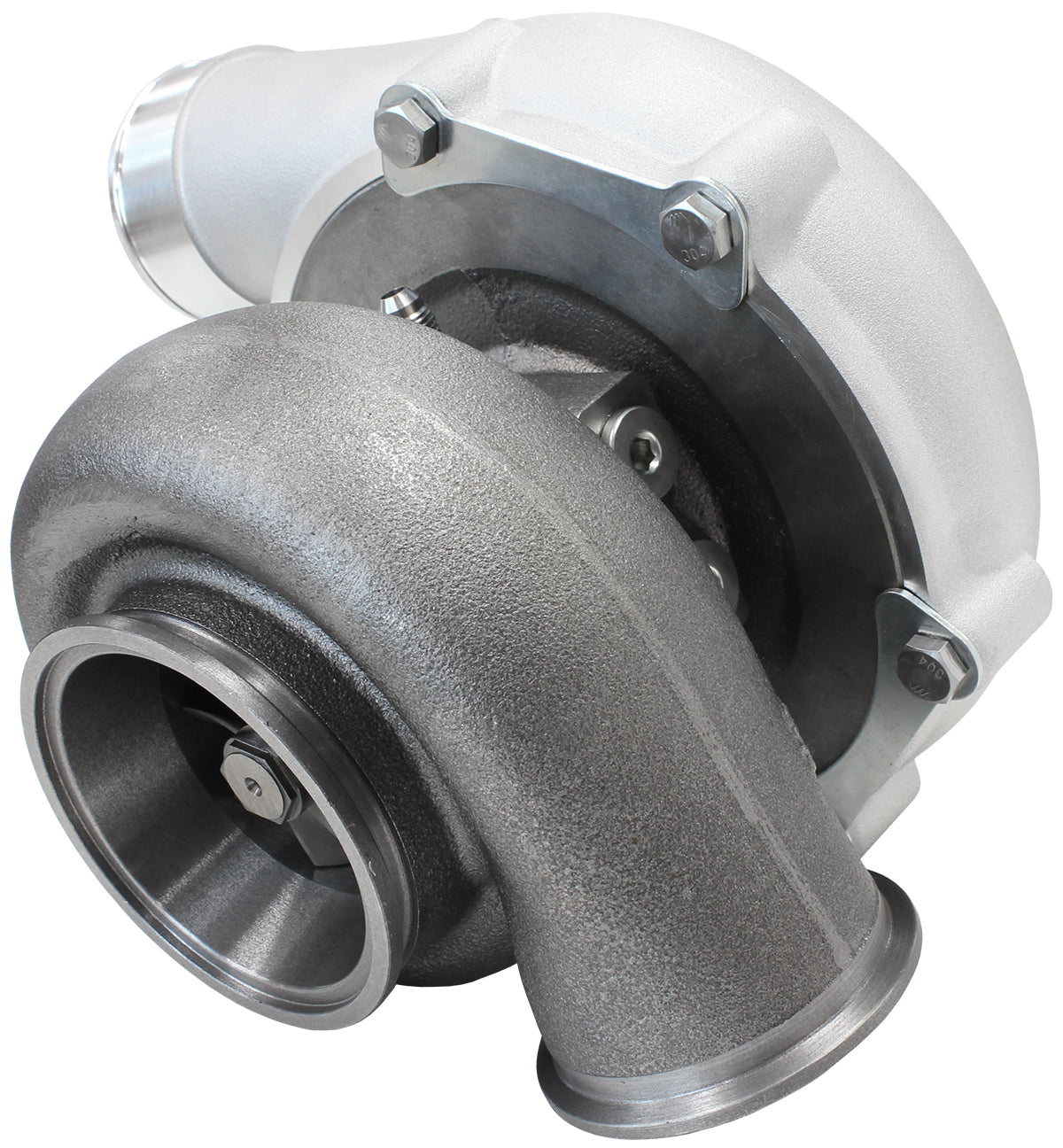 BOOSTED 6862 .83 Turbocharger 1050HP, Natural Cast Finish   External Wastegate, V-Band Inlet & Exhaust Flanges