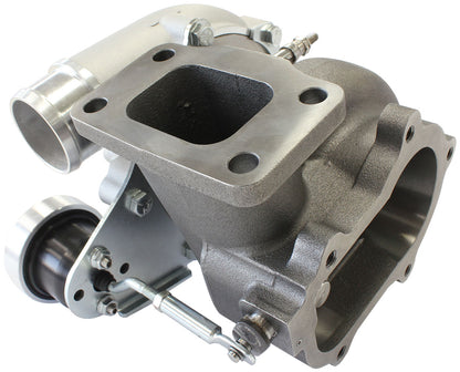 BOOSTED B5455 T3 .83 Internal Wastegate Turbocharger 660HP, Natural Cast Finish   T3 Inlet Flange, Ford 5-Bolt Exhaust Flange