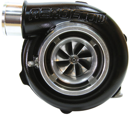 BOOSTED 5455 1.01 Reverse Rotation Turbocharger 650HP, Hi Temp Black Finish   External Wastegate, V-Band Inlet & Exhaust Flanges