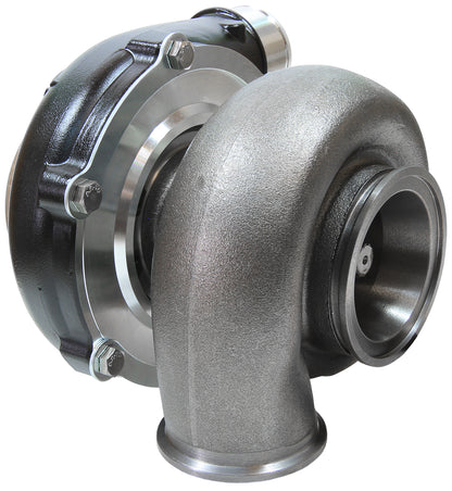 BOOSTED 5455 1.01 Reverse Rotation Turbocharger 650HP, Hi Temp Black Finish   External Wastegate, V-Band Inlet & Exhaust Flanges