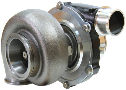 BOOSTED 5455 1.01 Reverse Rotation Turbocharger 650HP, Hi Temp Black Finish   External Wastegate, V-Band Inlet & Exhaust Flanges