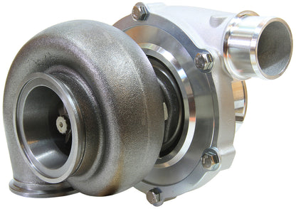BOOSTED 5455 1.01 Reverse Rotation Turbocharger 650HP, Natural Cast Finish   External Wastegate, V-Band Inlet & Exhaust Flanges
