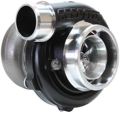 BOOSTED 5855 .83 Reverse Rotation Turbocharger 750HP, Hi Temp Black Finish   External Wastegate, V-Band Inlet & Exhaust Flanges