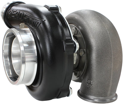 BOOSTED 5855 1.01 Reverse Rotation Turbocharger 750HP, Hi Temp Black Finish   External Wastegate, V-Band Inlet & Exhaust Flanges